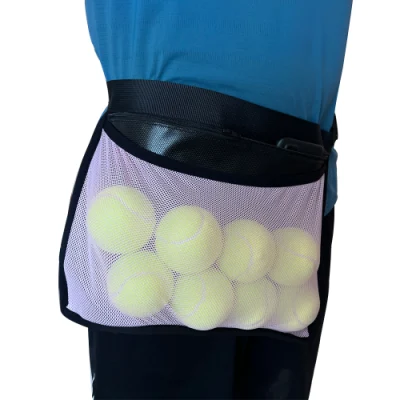調節可能なスポーツボールウエストメッシュバッグピックルボールテニスゴルフボールバッグトレーニングテニスボール収納ベルトバッグ