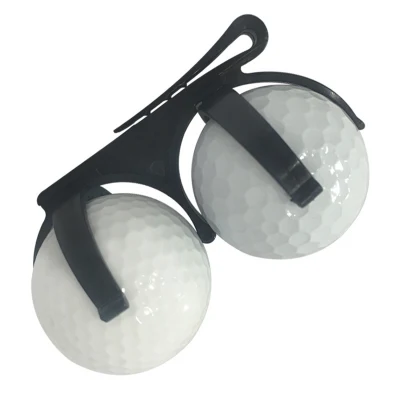 2 個ゴルフクリッププラスチック折りたたみポータブル回転可能なゴルフボールホルダー収納クランプゴルフアクセサリー Bl15548
